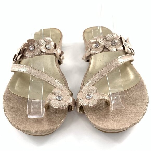 Madeline Stuart sandals 6.5 rose gold metallic floral toe ring costal granny - Picture 4 of 14